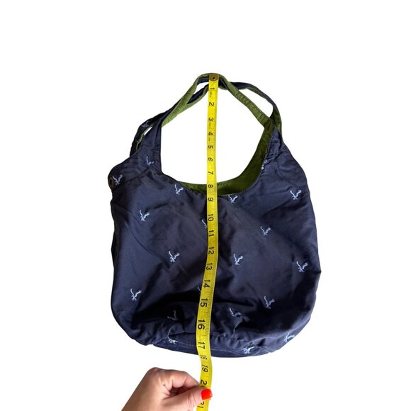 Y2K American Eagle Outfitters  Navy & Green Cotton Hobo Tote Bag - Picture 7 of 7